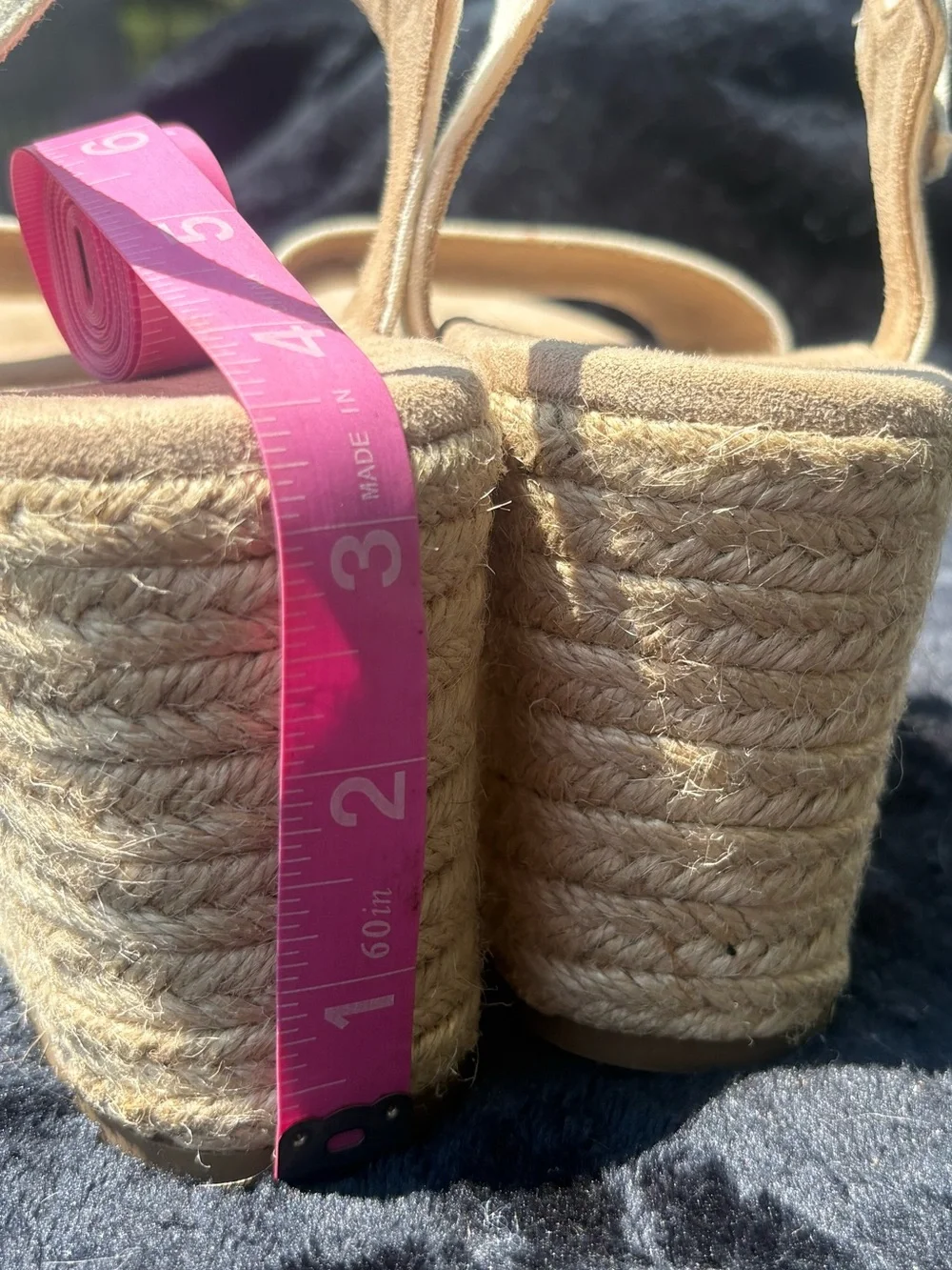 crown & ivy Cream Espadrille Platform Sandals with Ankle Strap Women’s Size 9